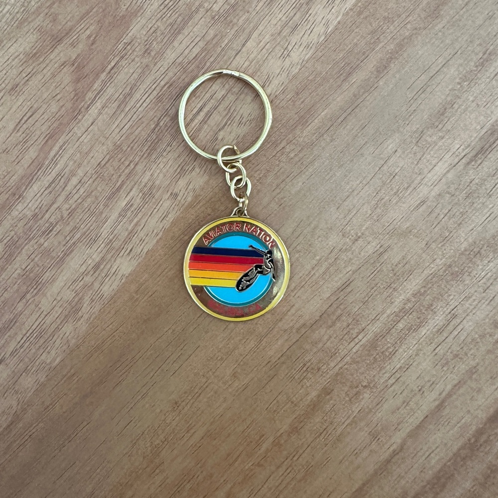 Aviator Nation Rainbow Keychain with Gold Accents